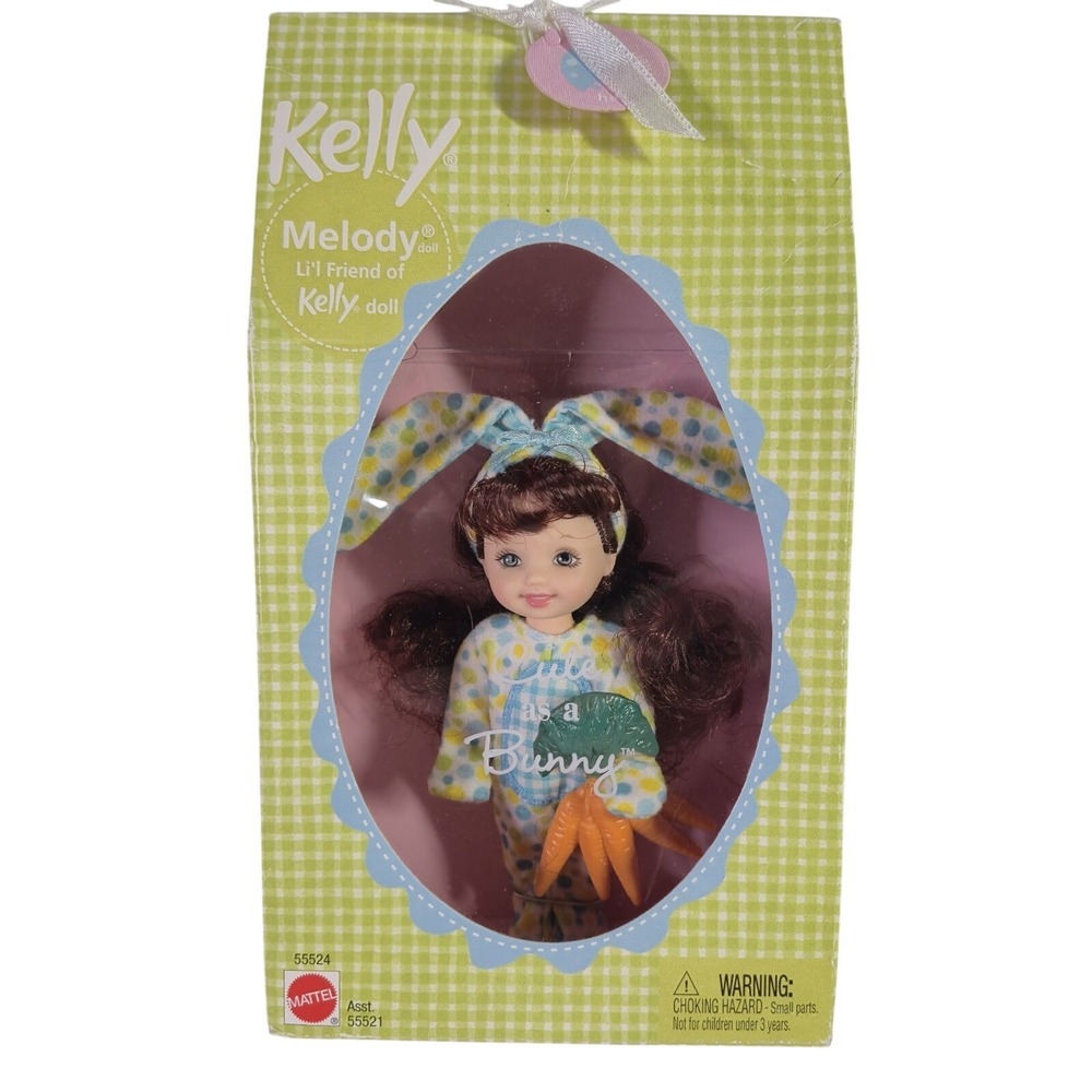 Cute As A Bunny Melody Barbie Kelly Easter Doll Outfit 2002 Mattel 55524 New IB